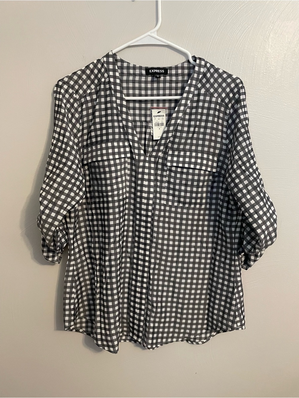 Express Black and white Blouse Size Medium NWT